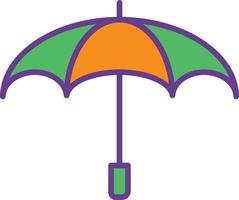 Umbrella Line Filled Two Color vector