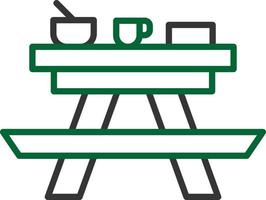 Picnic Table Line Two Color vector