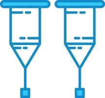 Crutches Line Filled Blue vector