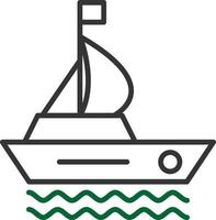 Boat Line Two Color vector