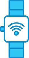 Smartwatch Line Filled Blue vector