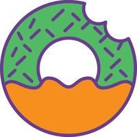 línea de donut llena de dos colores vector