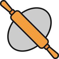 Rolling Pin Line Filled vector
