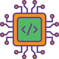 Cpu Line Filled Two Color vector