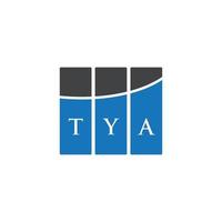 diseño del logotipo de la letra tya sobre fondo blanco. concepto creativo del logotipo de la letra de las iniciales de tya. diseño de letra tya. diseño de logotipo de letra tya sobre fondo blanco. t vector