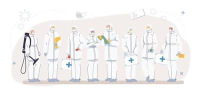 los médicos de personajes de dibujos animados planos establecen el concepto de ilustración vectorial vector