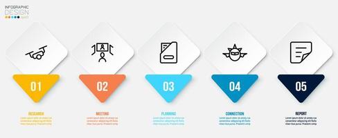 Infographic template business concept with step. vector