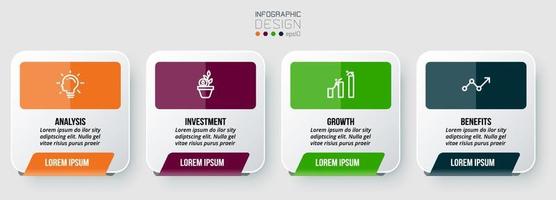 concepto de negocio de plantilla infográfica con opción. vector