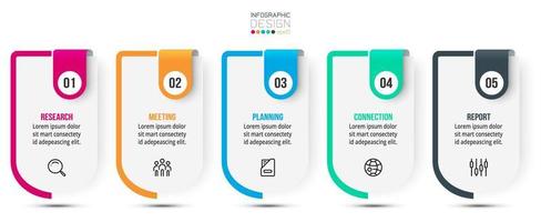 Infographic template business concept with step. vector