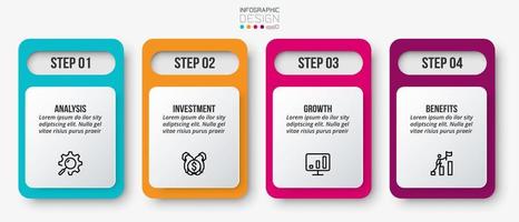 Infographic template business concept with step. vector