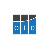 OJD letter logo design on WHITE background. OJD creative initials letter logo concept. OJD letter design. vector