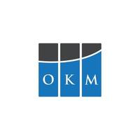 OKM letter logo design on WHITE background. OKM creative initials letter logo concept. OKM letter design. vector