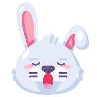 Rabbit sleeping expression cute funny emoji vector