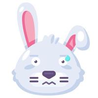 Bunny perspirable expression funny emoji vector