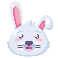 Rabbit happy eyes expression funny emoji vector