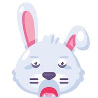 Rabbit afraid expression face funny emoji vector