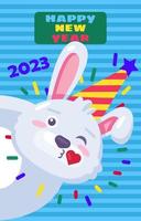 2023 conejito feliz año nuevo tarjeta banner vector