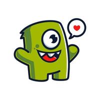 monstruo mascota feliz personaje concepto ilustración vector