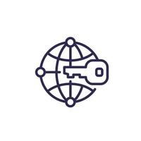 private key for network line icon vector