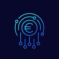 diversification, diversified capital line icon with euro vector
