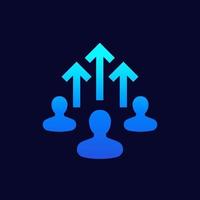 collect user data icon on dark vector