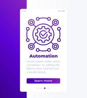 automation mobile banner with line icon vector