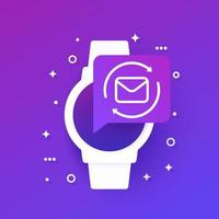 reenviar icono de correo con reloj inteligente vector