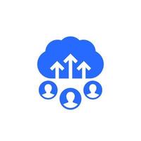 collect user data icon with a cloud vector