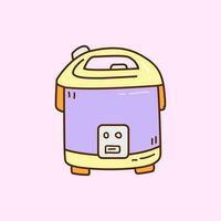 rice cooker doodle vector illustration