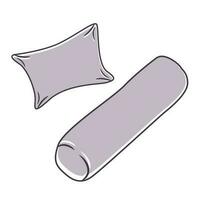 Vector illustration of pillow and bolster