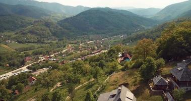 Panoramic View of the Drvengrad, traditional wooden village in Serbia