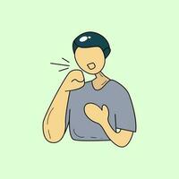 Illustration of a person coughing vector