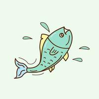 Fresh fish doodle vector illustration