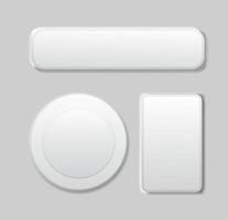 White modern button set for website and ui. Vector icon.