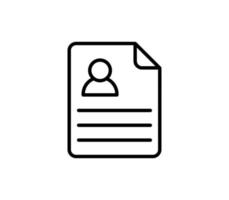 Resume vector linear cv icon. Modern outline logo concept on white background from Human Resources collection. Suitable for use on web apps, mobile apps and print media