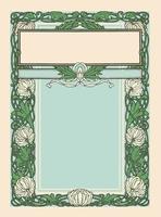 Vintage floral frame with white flowers and vines. vector