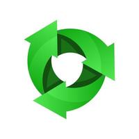 logotipo de reciclaje verde. icono de reciclaje. vector ecológico reciclado. símbolo de la ecología de las flechas de reciclaje. flecha de ciclo reciclado. símbolo ambiental. v