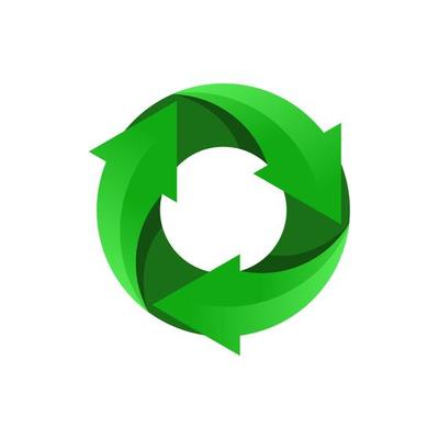 Green recycling logo. recycling icon. Recycled eco vector. Recycle arrows ecology symbol. Recycled cycle arrow. environmental symbol. V