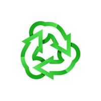 logotipo de reciclaje verde. icono de reciclaje. vector ecológico reciclado. símbolo de la ecología de las flechas de reciclaje. flecha de ciclo reciclado. símbolo ambiental. v