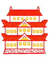 edificio del templo de tokio en estilo de diseño plano png