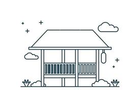 gazebo line art design modern style vector