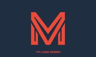 diseño vintage plano del logotipo vm. vector