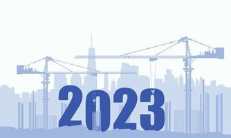 Construction sets numbers for New Year 2023. vector