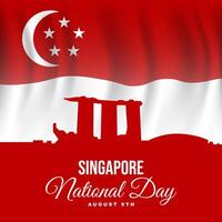 Singapore National Day Background Design. vector