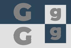 Creative Initial Line Letters G Logo Designs Bundle. vector