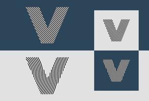 Creative Initial Line Letters V Logo Designs Bundle. vector