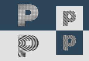 Creative Initial Line Letters P Logo Designs Bundle. vector