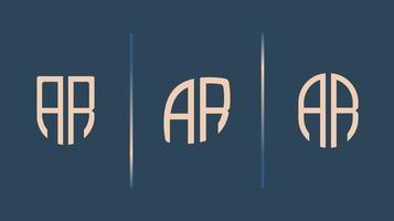 Creative Initial Letters AR Logo Designs Bundle. vector