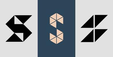 Initial Square Monogram S Logo Designs Bundle. vector