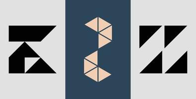 paquete de diseños de logotipo de monograma cuadrado inicial p. vector